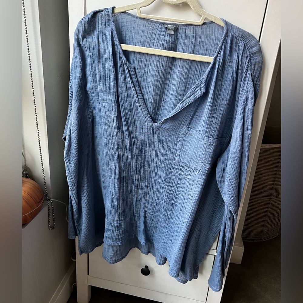 Aerie Cotton Gauze Cover Up Blouse - XL